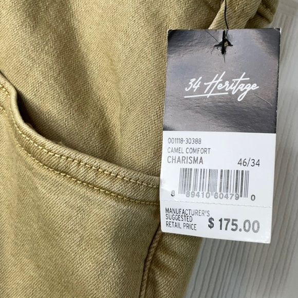 34 Heritage - Charisma Relaxed Straight Pants In Khaki Twill Size 46x34 - Picture 6 of 16